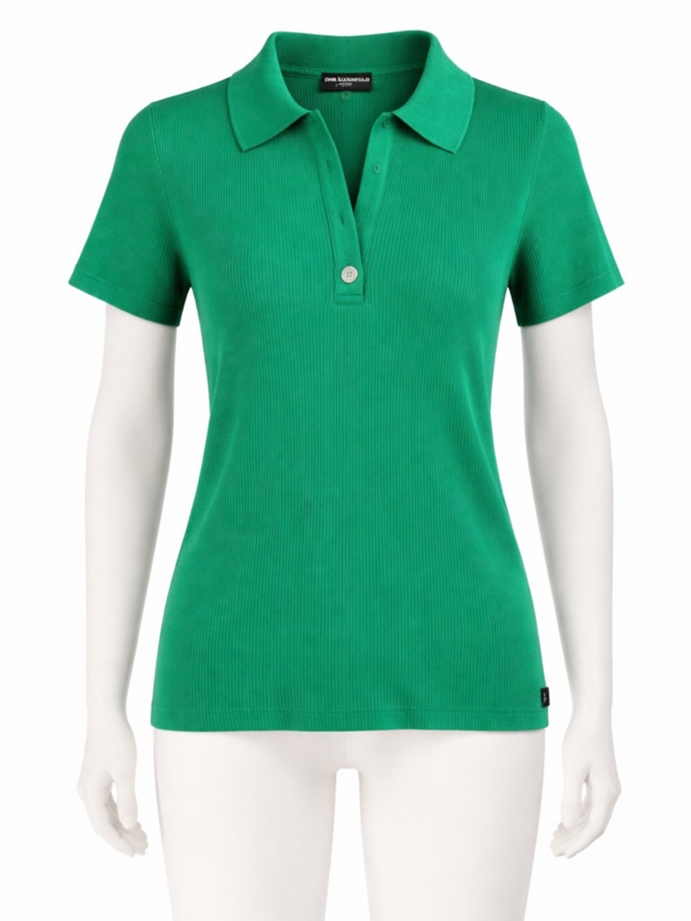 Karl Lagerfeld Emerald Green Short-Sleeve Polo Knit